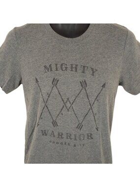 Christian T Shirt Mens Size XS Gray Mighty Warrior Judges 6:12 Gideon Angel
